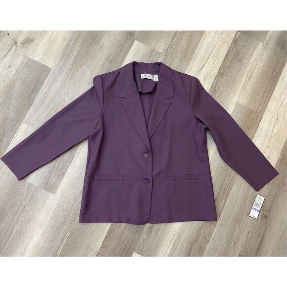 Adeline by Alfred Dunner NWT Eggplant Purple 2-Button Blazer, Size 18, MSRP $50 - Picture 1 of 7